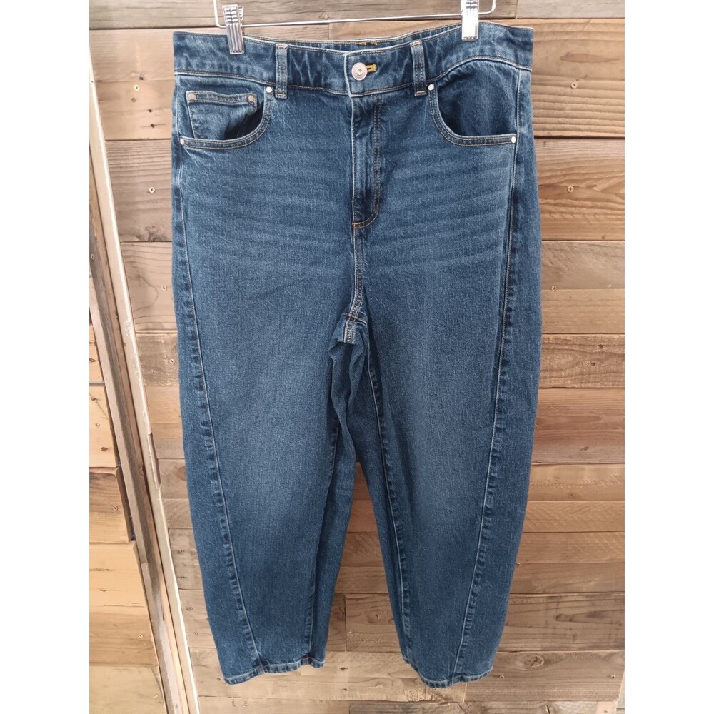 Talbots Relaxed Barrel Leg Jeans Women's Sz. 12 Irving Wash Denim High Rise